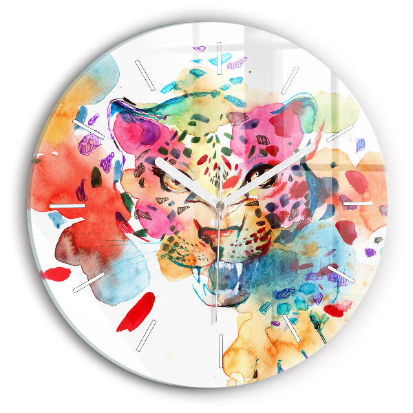 Reloj redondo pared Gato salvaje abstracto