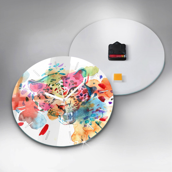 Reloj redondo pared Gato salvaje abstracto