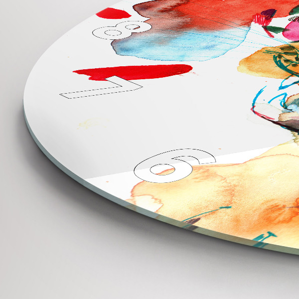 Reloj redondo pared Gato salvaje abstracto