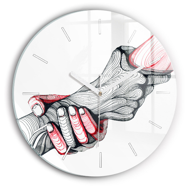 Reloj de pared redondo Cogidos de la mano
