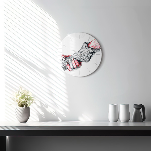 Reloj de pared redondo Cogidos de la mano