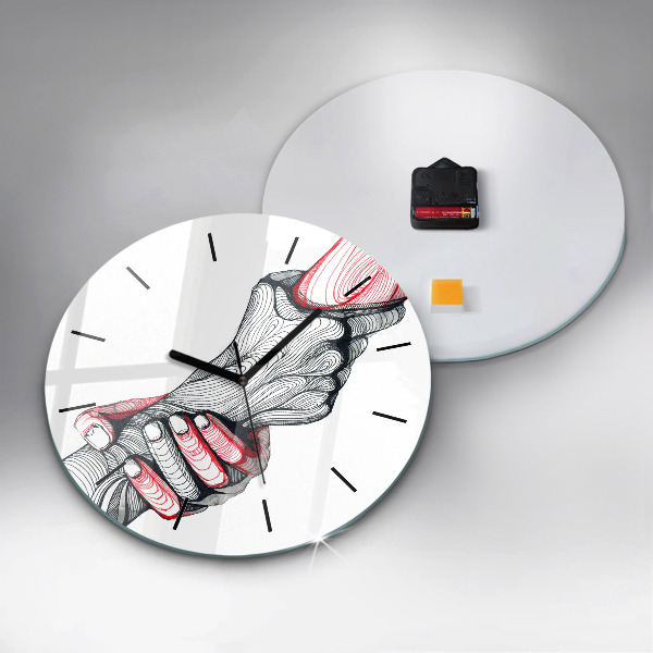 Reloj de pared redondo Cogidos de la mano