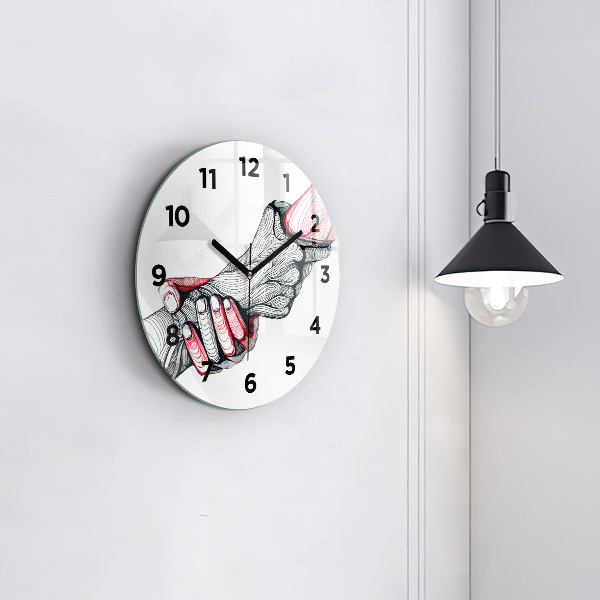 Reloj de pared redondo Cogidos de la mano