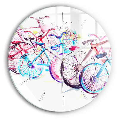 Reloj redondo pared Bicicletas urbanas de colores