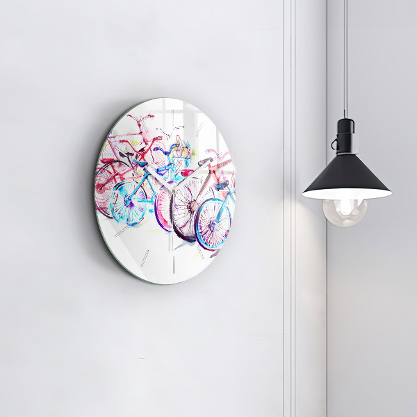 Reloj redondo pared Bicicletas urbanas de colores