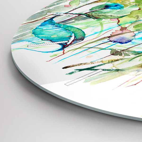 Reloj de cristal redondo Amapolas en un prado