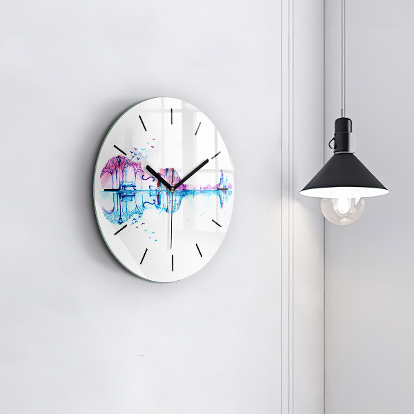 Reloj de pared redondo Cello Parque Lago
