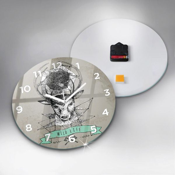 Reloj de pared redondo Cabeza de ciervo