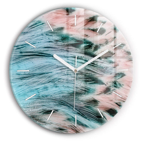 Reloj redondo pared Plumas de colores