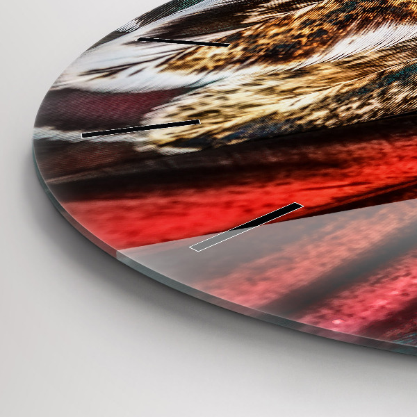 Reloj de pared redondo Plumas marrón claro de un pájaro