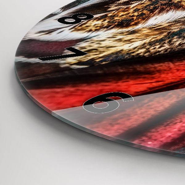 Reloj de pared redondo Plumas marrón claro de un pájaro