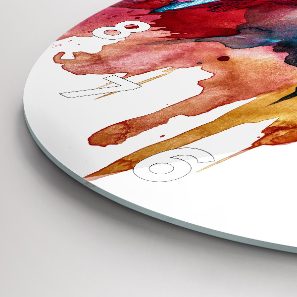 Reloj de cristal redondo Loro rojo de colores