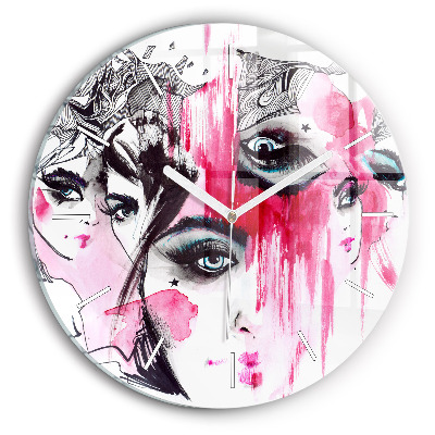 Reloj redondo pared Muchas caras abstracto