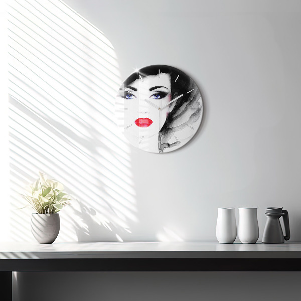 Reloj de pared redondo Retrato de mujer