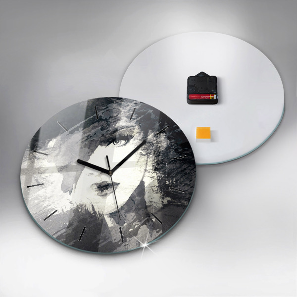 Reloj de pared redondo Mujer - acuarela