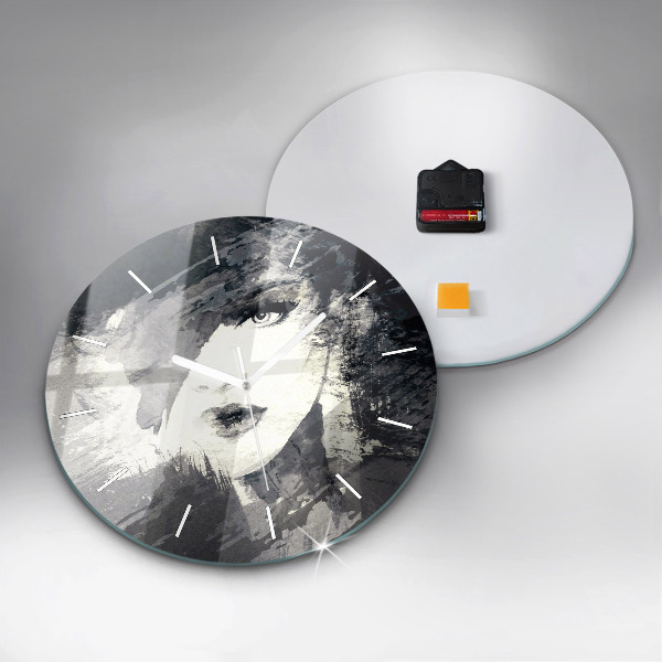 Reloj de pared redondo Mujer - acuarela