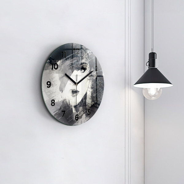 Reloj de pared redondo Mujer - acuarela