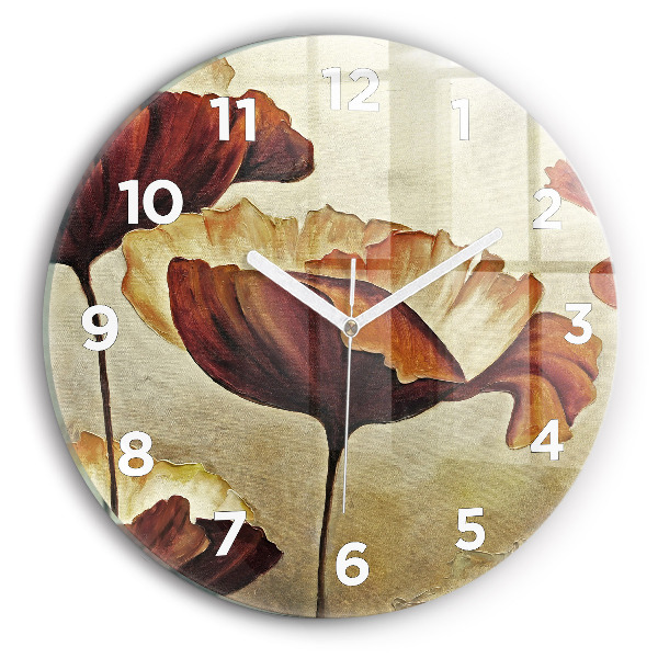 Reloj de pared redondo Amapolas pintadas