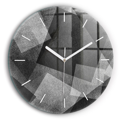 Reloj de cristal redondo Abstracción geométrica