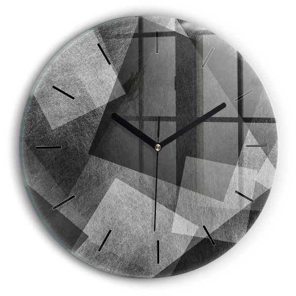 Reloj de cristal redondo Abstracción geométrica