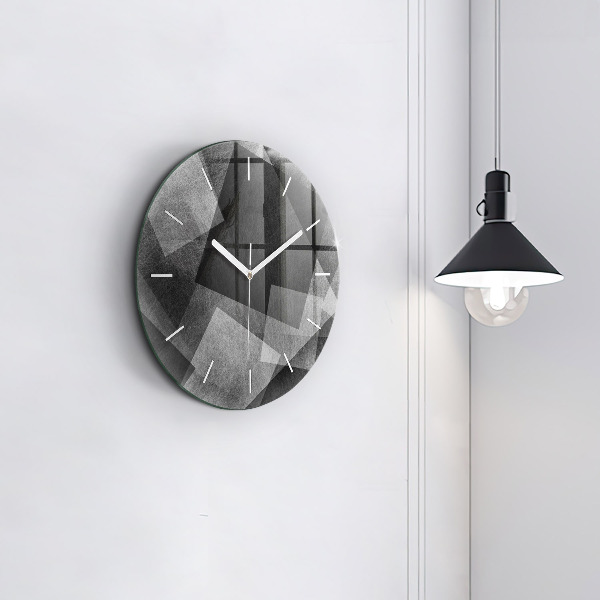 Reloj de cristal redondo Abstracción geométrica