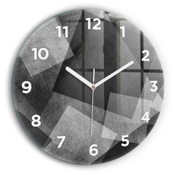 Reloj de cristal redondo Abstracción geométrica