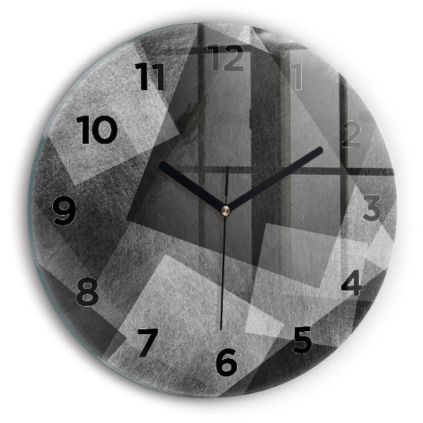 Reloj de cristal redondo Abstracción geométrica