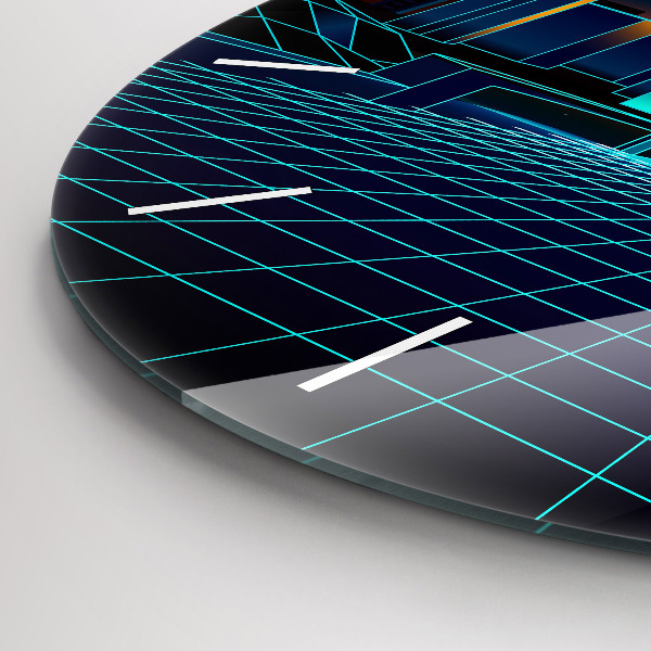 Reloj de cristal redondo Ciudad del ciberespacio