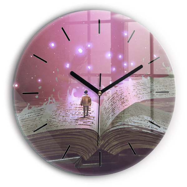 Reloj redondo pared Libro abstracto