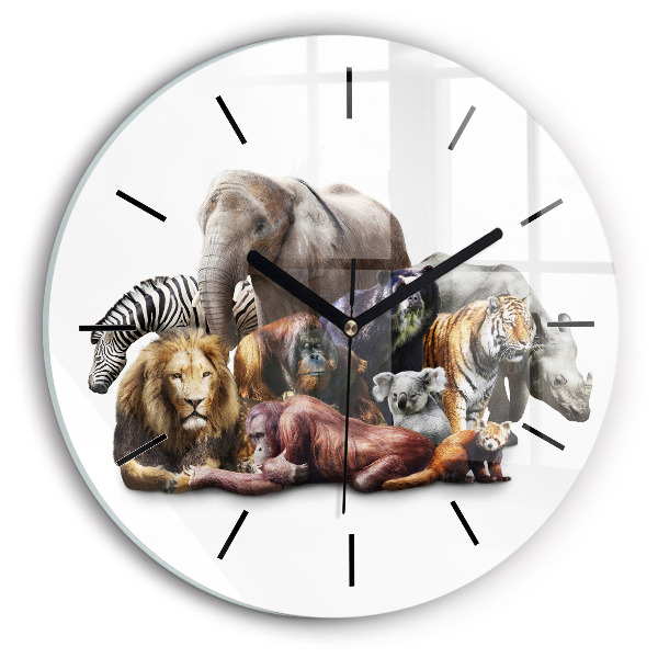 Reloj de pared redondo Animales salvajes