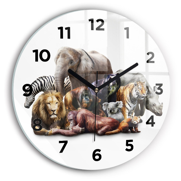 Reloj de pared redondo Animales salvajes