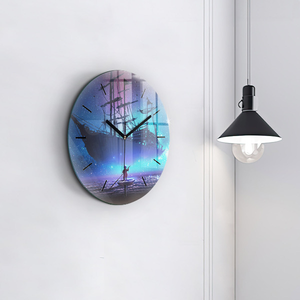 Reloj de pared redondo Velero de fantasía