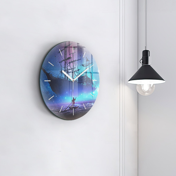 Reloj de pared redondo Velero de fantasía