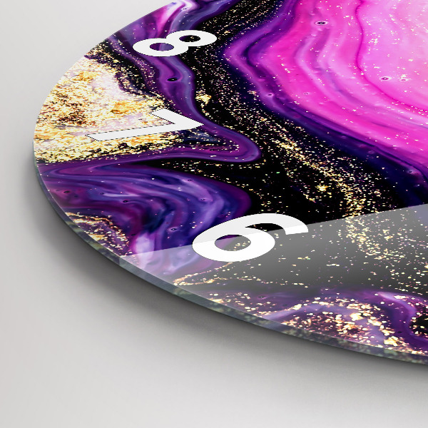 Reloj de cristal redondo Mármol abstracto