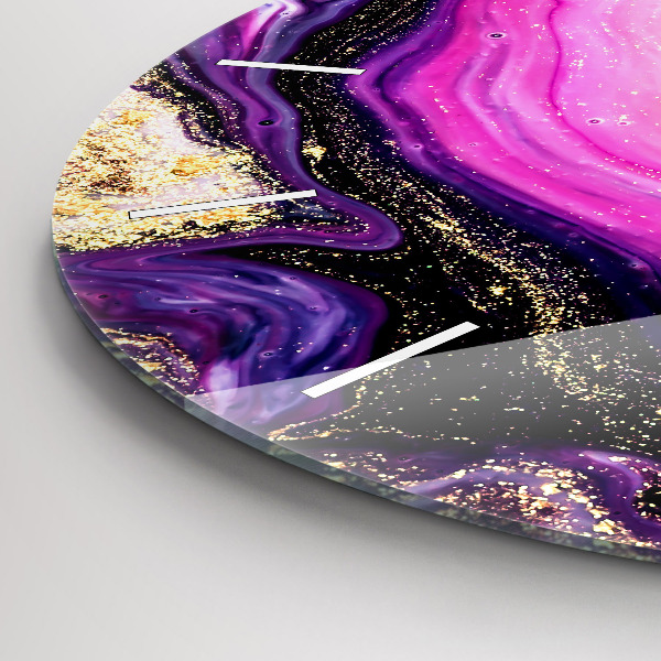 Reloj de cristal redondo Mármol abstracto