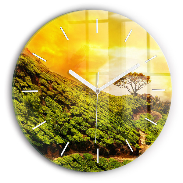Reloj de cristal redondo Colina del té