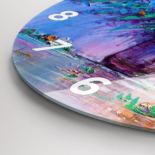 Reloj de cristal redondo Flores en un jarrón