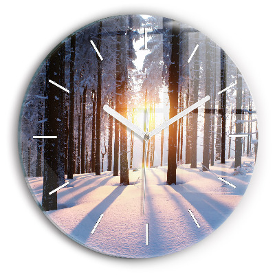 Reloj redondo pared Bosque al atardecer