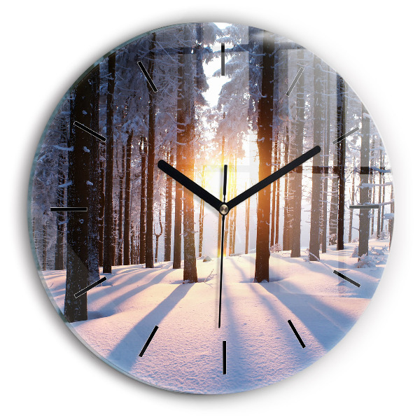 Reloj redondo pared Bosque al atardecer