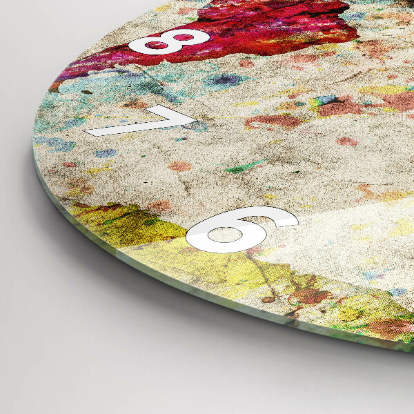 Reloj redondo pared Mapamundi de colores