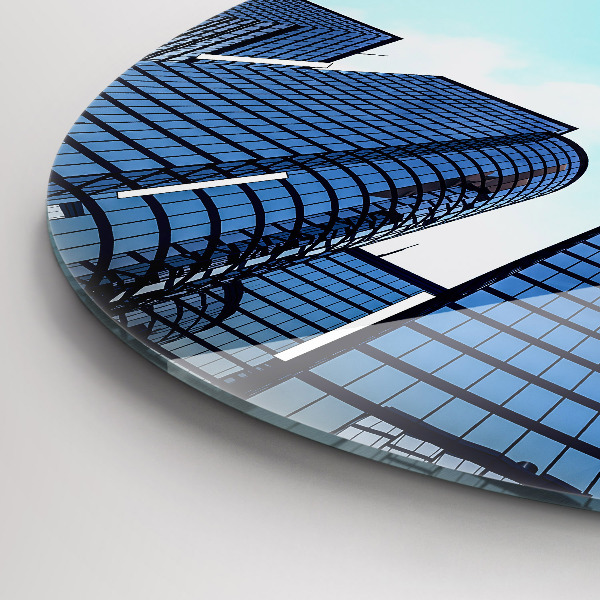 Reloj de pared redondo Avión sobre edificios