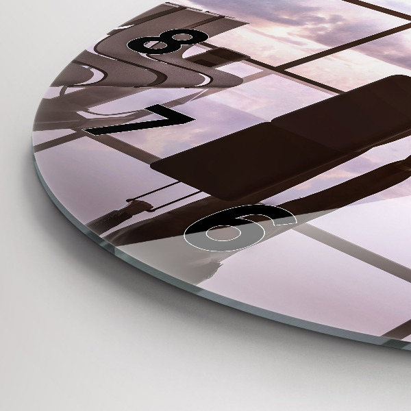 Reloj redondo pared Hombre en el aeropuerto