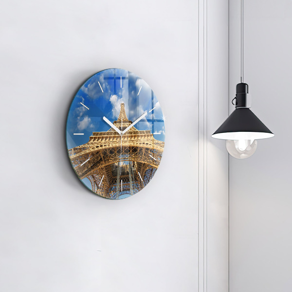 Reloj de pared redondo Francia Torre Eiffel