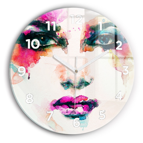 Reloj de pared redondo Rostro abstracto de mujer