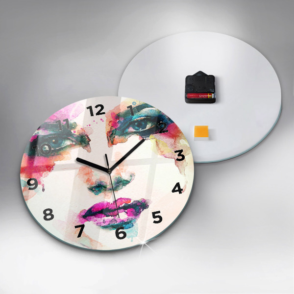 Reloj de pared redondo Rostro abstracto de mujer