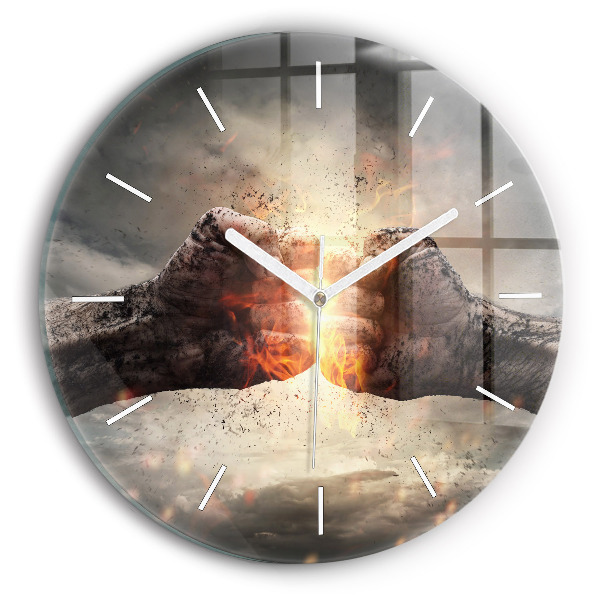 Reloj de cristal redondo Puños Poder