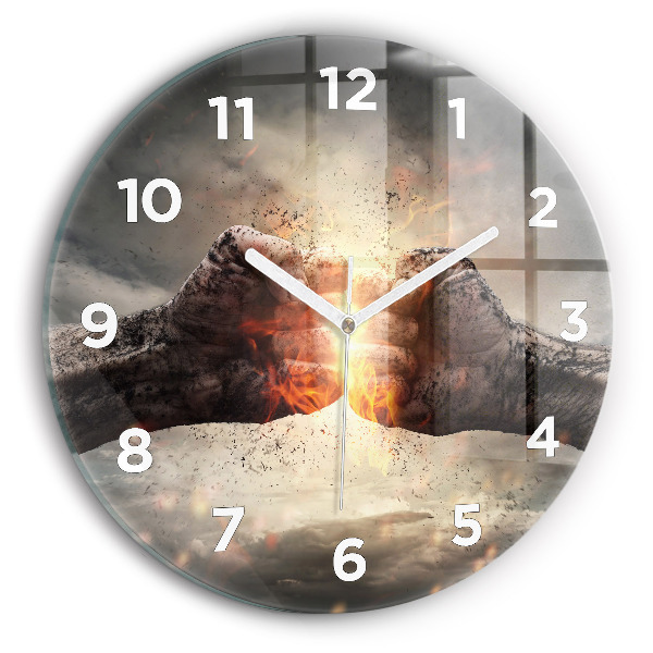 Reloj de cristal redondo Puños Poder