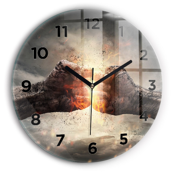 Reloj de cristal redondo Puños Poder