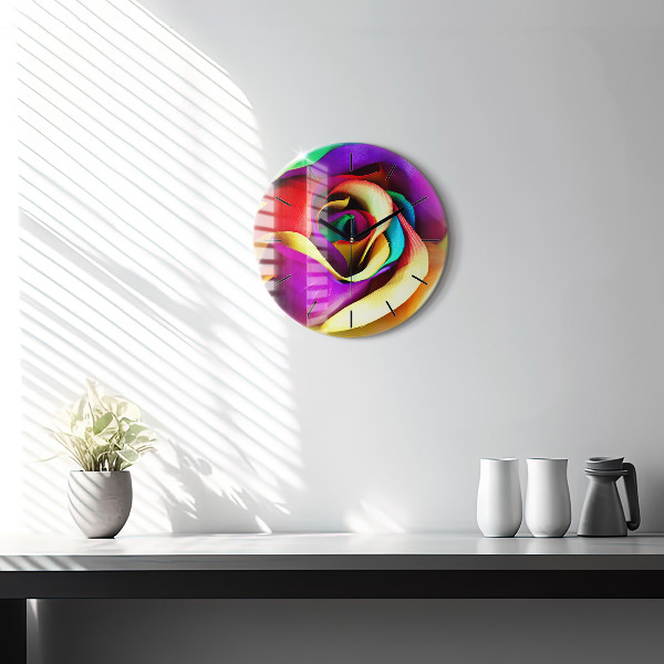 Reloj de pared redondo Rosa arco iris