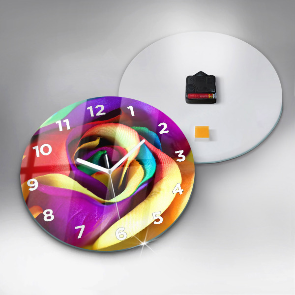 Reloj de pared redondo Rosa arco iris